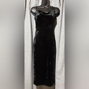 Forever 21 Black Crushed Velvet Cowl Neck Dress